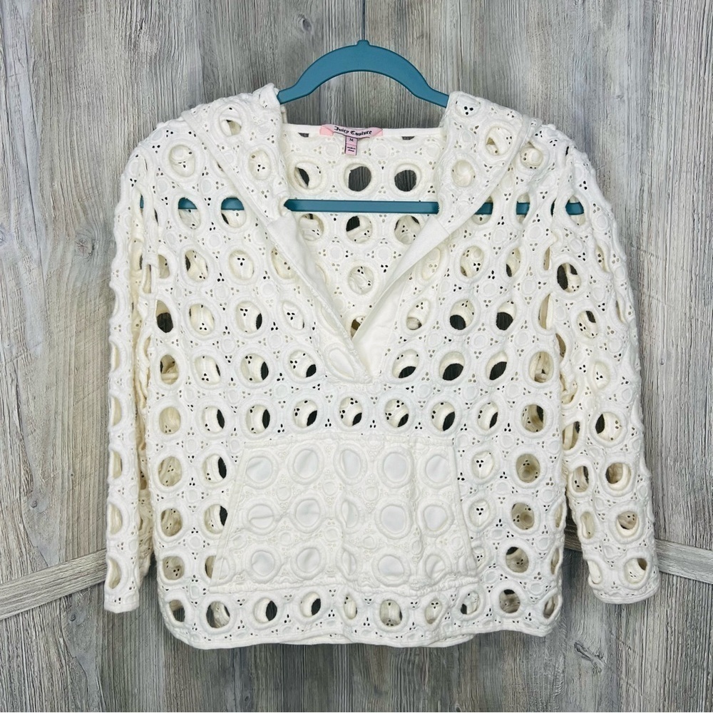 Juicy Couture White Crochet Crop Top